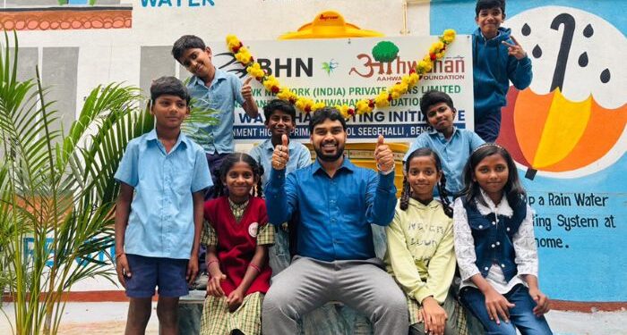 Seegehalli Govt Primary School Bengaluru receives Aahwahan Foundation’s latest Rainwater Harvesting System
