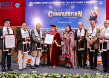 SGT University confers Honorary Doctorate Degrees on Haryana Health Minister Aarti Singh Rao and Bimal Kumar Jain at a special convocation