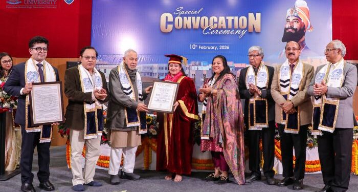 SGT University confers Honorary Doctorate Degrees on Haryana Health Minister Aarti Singh Rao and Bimal Kumar Jain at a special convocation