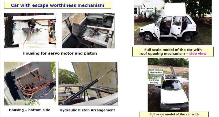 SSN College of Engineering students develop roof-exit technology for vehicles