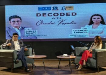 CA Aniket Talati on Success, Leadership and the Future of Commerce at GLS University’s orientation session