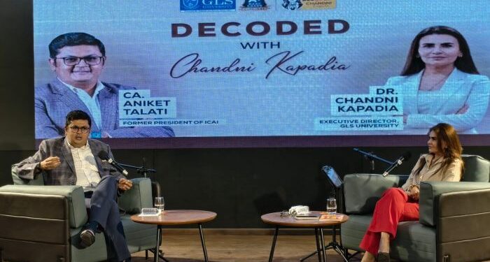 CA Aniket Talati on Success, Leadership and the Future of Commerce at GLS University’s orientation session